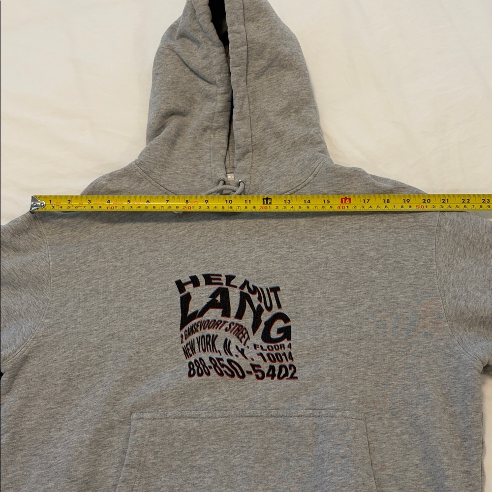 Helmut Lang Gray Graphic Hoodie for Men - Picture 9 of 13